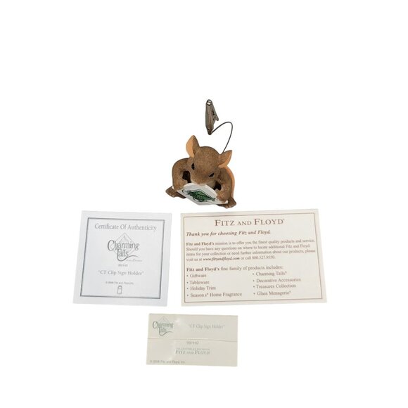 Charming Tails Clip Sign Holder 98/440 Hanging Mackenzie Mouse - Picture 7 of 8